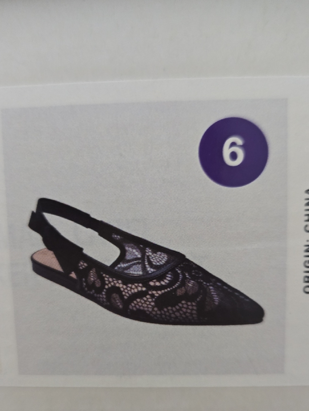 a new day Black Lace Slingback Pointed-Toe Mules